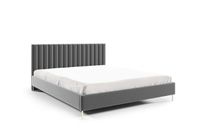 Szare łóżko tapicerowane LILY / R91 140x200 cm