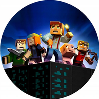 Opłatek na tort Urodziny Minecraft Klocki Gra Piksel