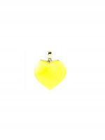 Wisiorek zawieszka SERCE z bursztynu ZŁOTO 585 walentynki bursztynowe