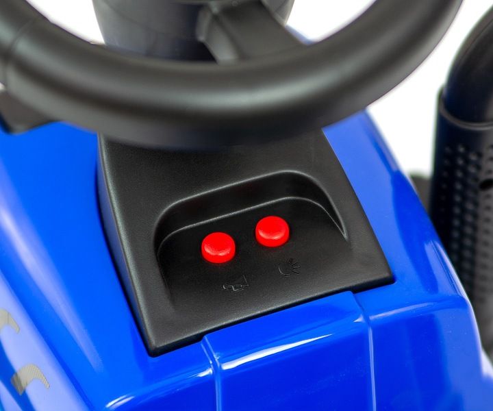 Jeździk New Holland T7 traktor z przyczepką grabki łopatka niebieski blue zdjęcie 8