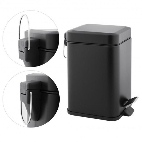 Zestaw łazienkowy czarny 2-elementy - kosz na śmieci i szczotka do WC na Arena.pl
