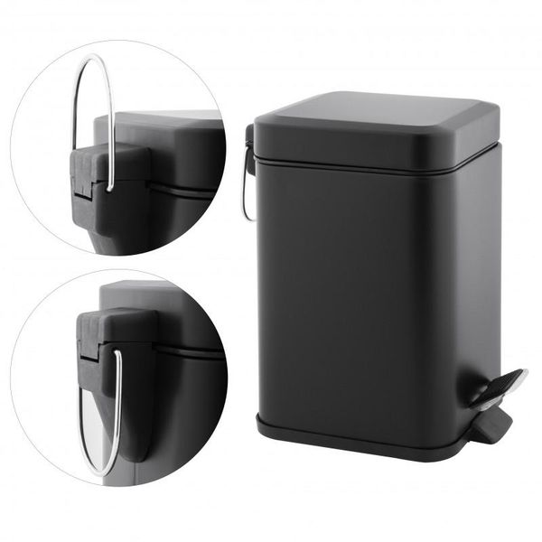 Zestaw łazienkowy czarny 2-elementy - kosz na śmieci i szczotka do WC zdjęcie 12