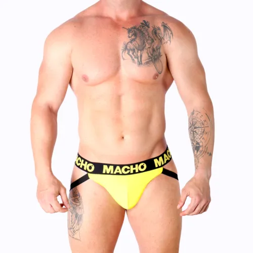 macho mx25a jockstrap lycra żołty xl - sportowy komfort i przewiewność na Arena.pl