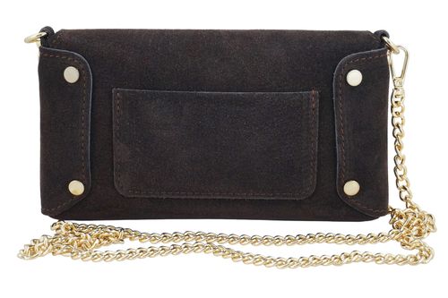 Zamszowa kopertówka na łańcuszku Barberinis - Brązowa ciemna na Arena.pl