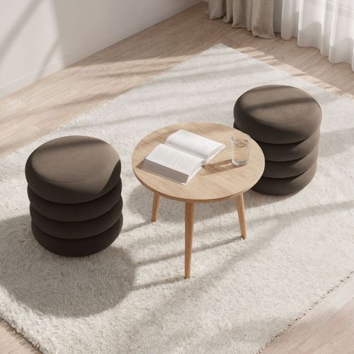 Pufa siedzisko do salonu SNUGGO welur ze schowkiem otwierana 42 cm Brązowa na Arena.pl