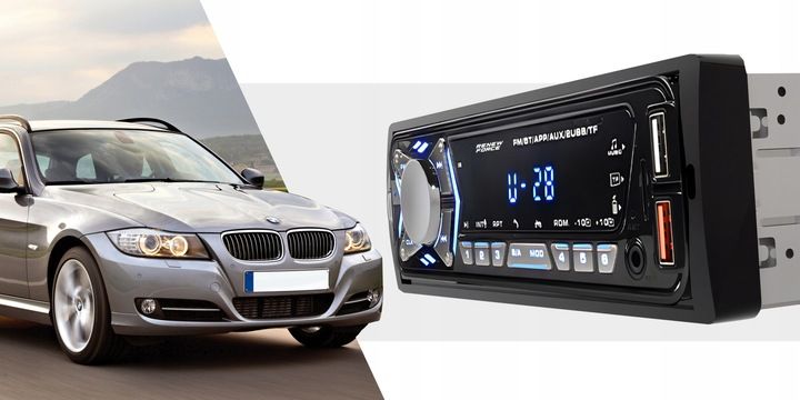 Radio Samochodowe Bluetooth 1-DIN USB AUX MP3 LCD Mikrofon Pilot zdjęcie 5