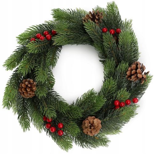 WIANEK ŚWIĄTECZNY STROIK NA DRZWI STÓŁ WIENIEC OZDOBA PREMIUM ŚWIĘTA 45 cm na Arena.pl