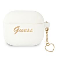 guess gua3lschsh airpods 3 coverbiały/white silicone charm heart collection