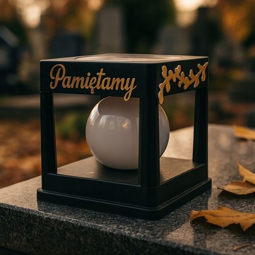 Znicz solarny LED wieczny lampion NA GRÓB statuetka CMENTARZ dekoracja na Arena.pl