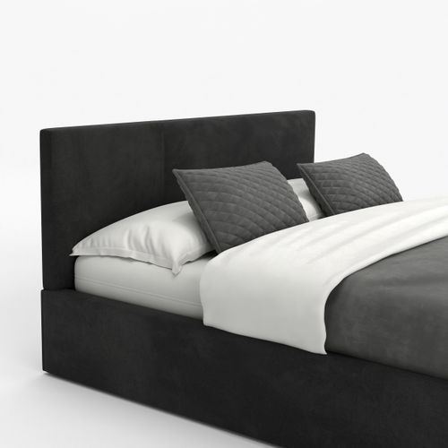 ŁÓŻKO TAPICEROWANE DO SYPIALNI 120x200 ŁÓŻKO PODWÓJNE Z POJEMNIKIEM CZARNE na Arena.pl