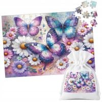 PUZZLE TRADYCYJNE - MOTYL MOTYLE ROBAK SKRZYDŁA WIOSNA KWIATY - 120 el