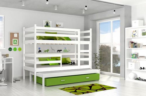 Łóżko JACEK 3 białe Kolor - Błękit na Arena.pl