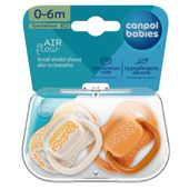 CANPOL Smoczek uspokajający silikonowy symetryczny 0-6m MOUNTAINS żółty 2-p