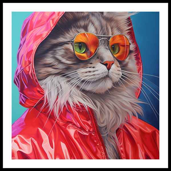 Plakat 50x50cm Kot w Stylu zdjęcie 3