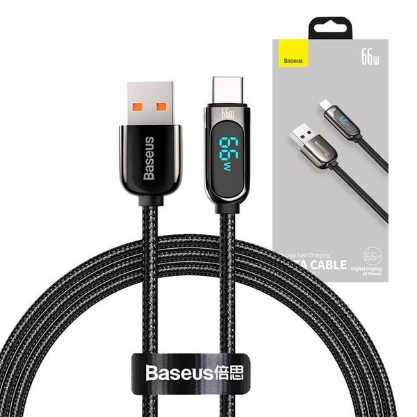 Kabel USB do USB-C Baseus Display, 66W, 1m (czarny) zdjęcie 7