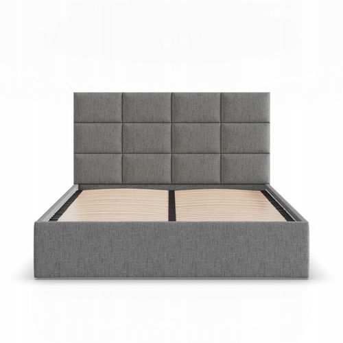 Łóżko Ramowe YORK CIEMNY SZARY Tapicerowane Podwójne 140x200 na Arena.pl