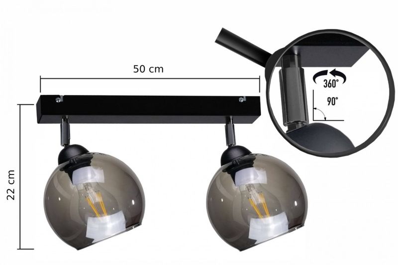 Spot 2xE27 YUNO BLACK zdjęcie 3