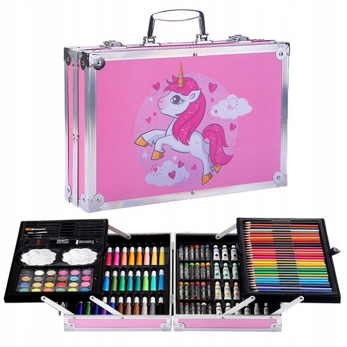 ZESTAW ARTYSTYCZNY PLASTYCZNY KREATYWNY DO MALOWANIA DLA DZIECKA WALIZKA na Arena.pl