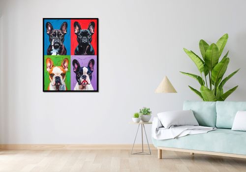 Plakat 75x100cm Buldogi Francuskie na Arena.pl