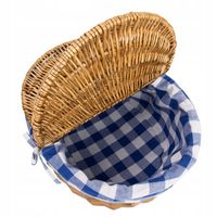 KOSZ NA PIKNIK KOSZYK PIKNIKOWY WIKLINOWY DUŻY MOCNY GRANATOWY Z RĄCZKĄ