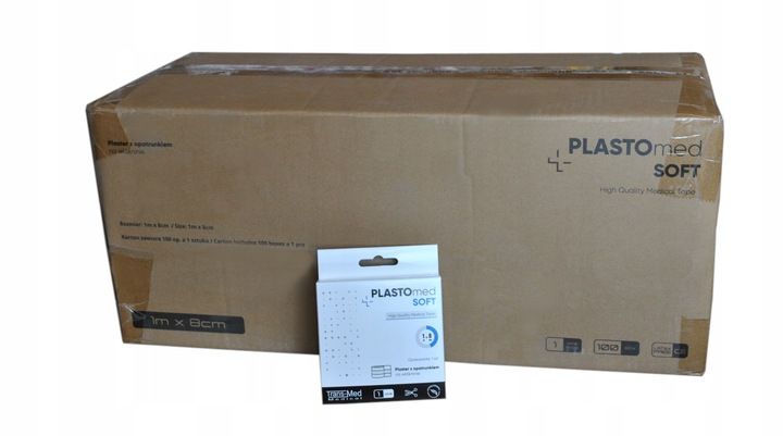PLASTER WŁOKNINOWY PLASTOmed SOFT 8cm x 1m 100SZT zdjęcie 1