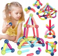 KLOCKI MAGNETYCZNE EDUKACYJNE DUŻE MAGNETIC STICKS XXL ZESTAW