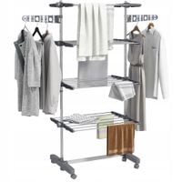 Suszarka na pranie pionowa Homcom 142x55x172 cm Mobilna Regulowana Szara