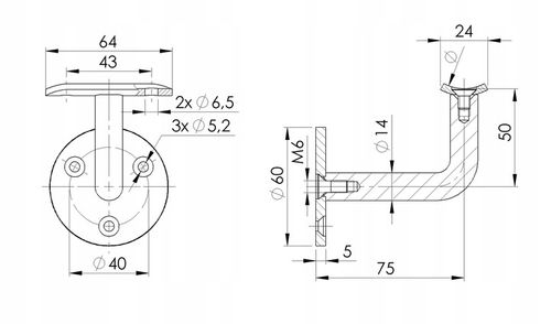 Poręcz schodowa ścienna solidna rura 2,0 mm, stal nierdzewna długość na Arena.pl