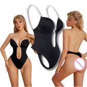 BODY DO SUKNI CZARNE Biustonosz bez pleców gołe plecy na ramiączkach S