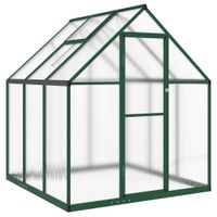 Szklarnia z ramą podstawy, zielona, 169x169x195 cm, aluminium