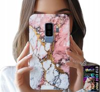 ETUI DO SAMSUNG GALAXY S9 PLUS - RÓŻOWO BIAŁY MARMUREK, KAMIENNE WZORY