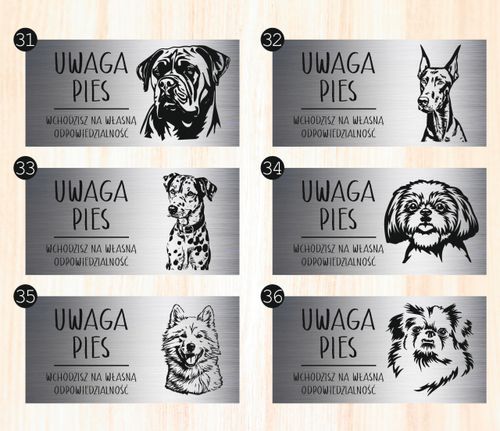 Tabliczka laminat 20x10 cm UWAGA PIES Jamnik Z GRAWEREM na Arena.pl