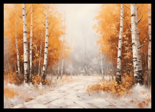 Plakat 42x29,7cm Jesienne Brzozy na Arena.pl