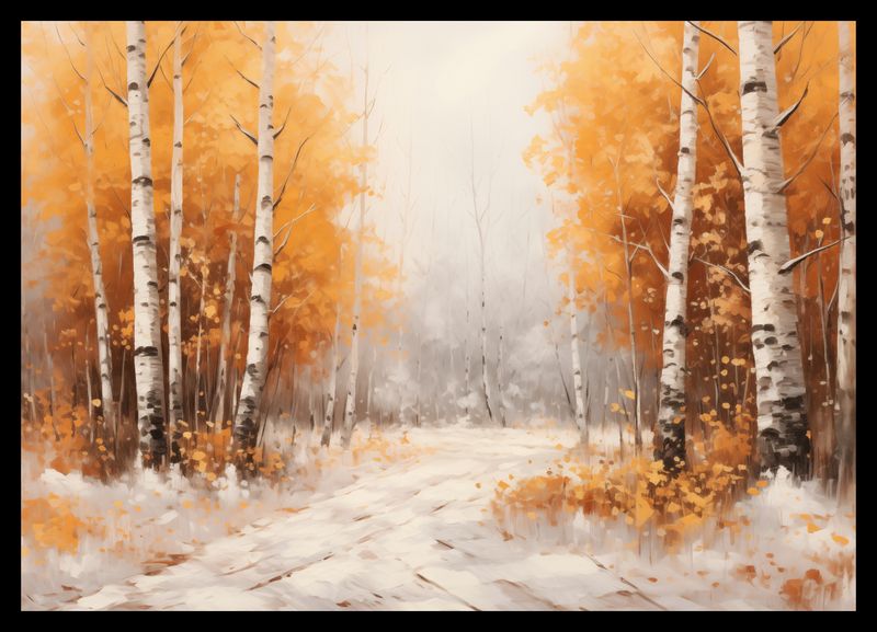 Plakat 42x29,7cm Jesienne Brzozy zdjęcie 2