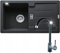Zestaw granitowy Franke Zlewozmywak Strada SAG 614-78 + Bateria Pola Onyx