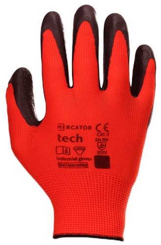 rękawice robocze mercator tech red+black latex - l - 12 par na Arena.pl