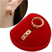 ZŁOTE KOLCZYKI MAŁE KÓŁKA W KSZTAŁCIE ŁAŃCUCHA CODZIENNE DLA KOBIETY