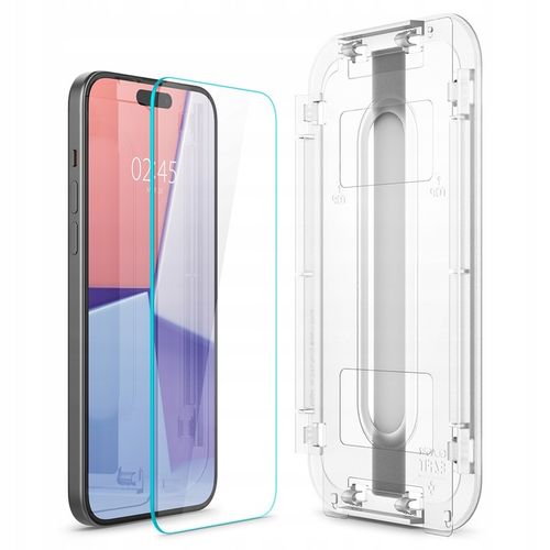 Szkło hartowane Spigen do iPhone 15 Pro, do etui, 2 sztuki, aplikator na Arena.pl