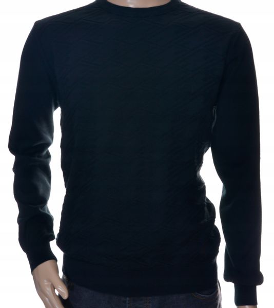 STROKERS klasyczny sweter męski ze wzorem tłoczonym 2XL XXL czarny zdjęcie 1