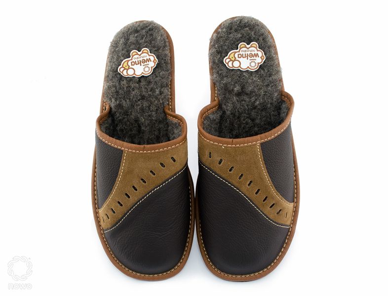 Kapcie męskie ocieplane wełna zdjęcie 3