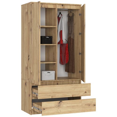 Szafa S 90 cm 2 drzwi 2 szuflady - dąb artisan na Arena.pl