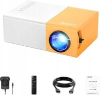 Mini projektor Vamvo YG300 Pro Full HD 1080p z smartfonem/tabletem/laptopem