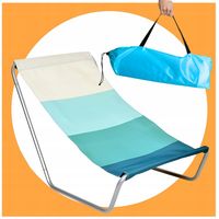 LEŻAK FOTEL PLAŻOWY TURYSTYCZNY SKŁADANY KRZESEŁKO WYGODNE ETUI NA RAMIE