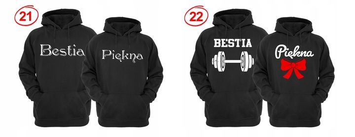 ZESTAW DWÓCH BLUZ Z KAPTUREM DLA ZAKOCHANYCH PAR zdjęcie 4