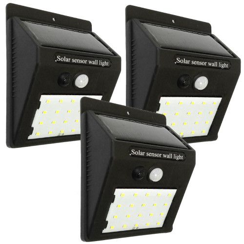 LAMPA KINKIET NA BALKON SOLARNY 20 LED MOCNA 3SZT zdjęcie 1