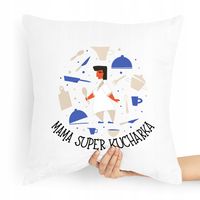 Poduszka Prezent Dla Mamy Mama Super Kucharka! Z Nadrukiem Ze Zdjęciem