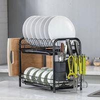 STYLOWA SUSZARKA DO NACZYŃ OCIEKACZ Z TACKĄ DWUPOZIOMOWA LOFTOWA METALOWA