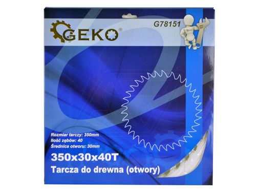 PIŁA TARCZA WIDIOWA DO CIĘCIA DREWNA 350x30 40 ZĘBÓW TNĄCYCH GEKO G78151 na Arena.pl