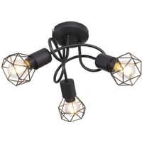 Druciana LAMPA sufitowa XARA I 54802S-3D Globo industrialna OPRAWA metalowy plafon pręty czarne