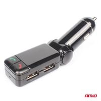 CAR Transmiter samochodowy FM składany 2×USB-A 12V 24V AMIO-04650